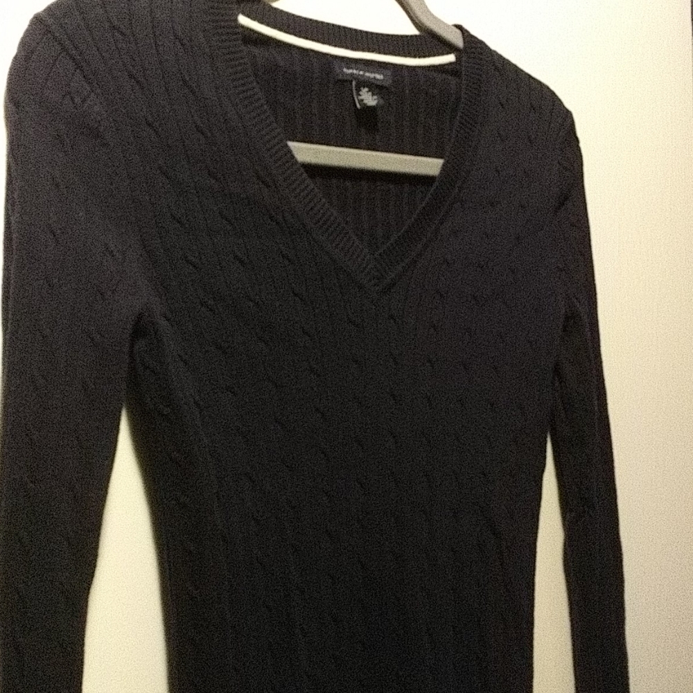Tommy Hilfiger. Women's Navy Blue V Neck Sweater
